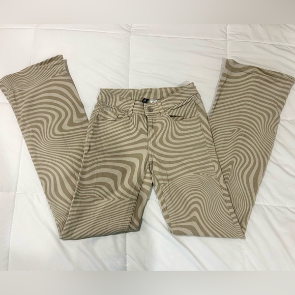 Brown Swirls Flare Jeans - Picture 1 of 2